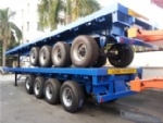 4 Axle Flatbed Cargo Semi Truck Trailer Heavy Duty